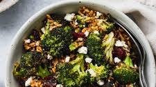 Roasted Broccoli Salad With Cranberry, Farro & Feta Thumbnail