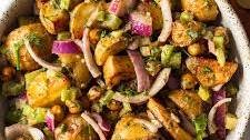 VEGAN ROASTED POTATO CHICKPEA SALAD WITH DILL (NO MAYO) Thumbnail