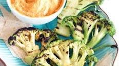 Broccoli “Steaks” with Spicy Hummus Thumbnail