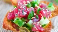 Tuna Tartare in Crispy Wonton Cups Thumbnail