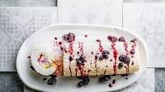 Lemon curd and blueberry roulade Thumbnail