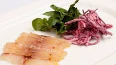 Meantime-cured sea bass with apple and beetroot salad Thumbnail