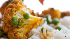 Curry Roasted Cauliflower with Sweet Peas Thumbnail