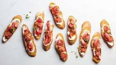 Crostini with Goat Cheese and Rhubarb-Thyme Jam Thumbnail