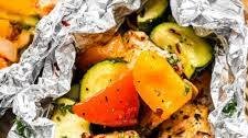 Chicken and Vegetables in Foil Packets Thumbnail