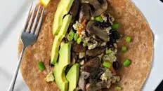 Mushroom and Avocado Breakfast Burrito [Vegan] Thumbnail
