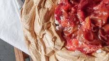 Honey Pavlova with Chai Poached Plums Thumbnail