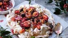 Hazelnut Pavlova with Spiced Roast Fruit & Chai Cream Thumbnail