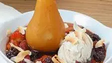 Gluten Free Spice Poached Pears with Balsamic Berry Sauce Thumbnail