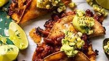 Crispy Chipotle BBQ Chicken Tacos with Creamy Charred Corn Salsa Thumbnail