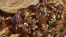 Teriyaki Pork Skewers with Sesame Dipping Sauce Thumbnail