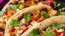 Thai Chicken Tacos with Peanut Sauce Thumbnail