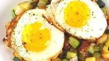 Zucchini, Potato and Onion Hash with Fried Eggs Thumbnail