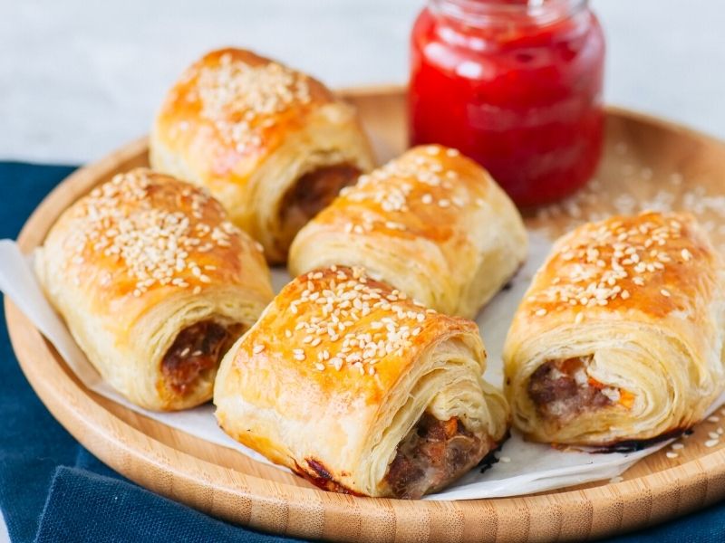 beef and sausage rolls