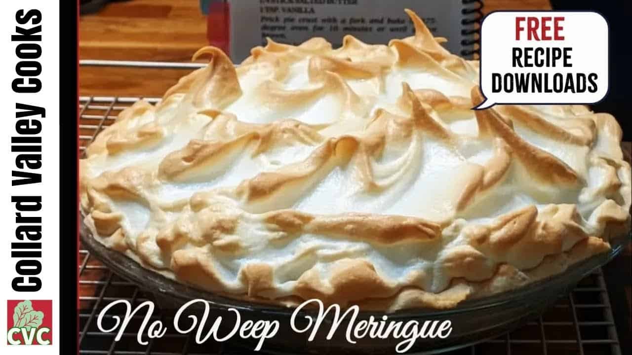 Delicious no-wipe meringue pie topped with golden, fluffy meringue peaks, showcasing a homemade dessert perfect for any occasion.