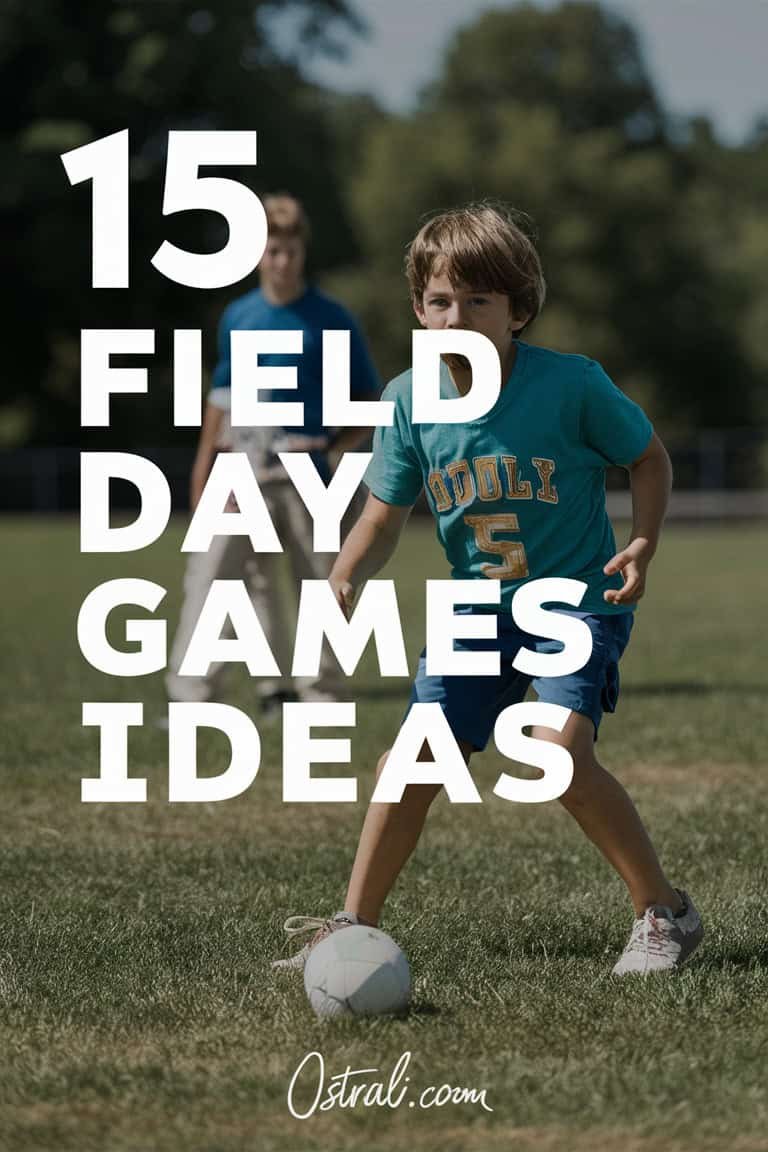 Child playing soccer on a grassy field, promoting 15 fun field day game ideas for kids.