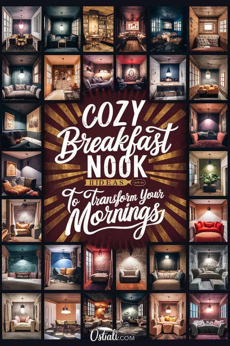 Collage of cozy breakfast nook designs featuring various seating arrangements and decor styles to enhance morning routines. Ideal for inspiring home interior ideas and creating inviting dining spaces.