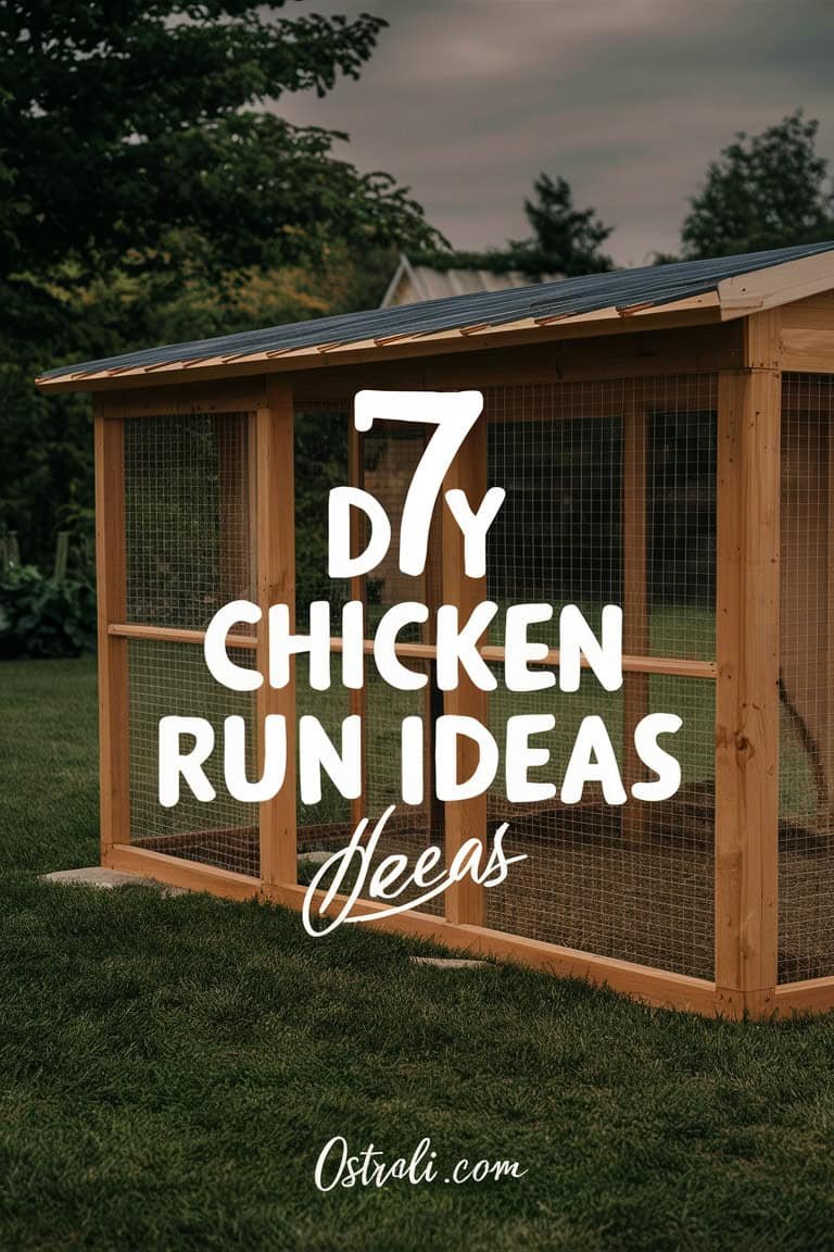 DIY chicken run ideas featuring a wooden chicken coop with a screened enclosure in a backyard setting, showcasing creative design options for poultry housing.