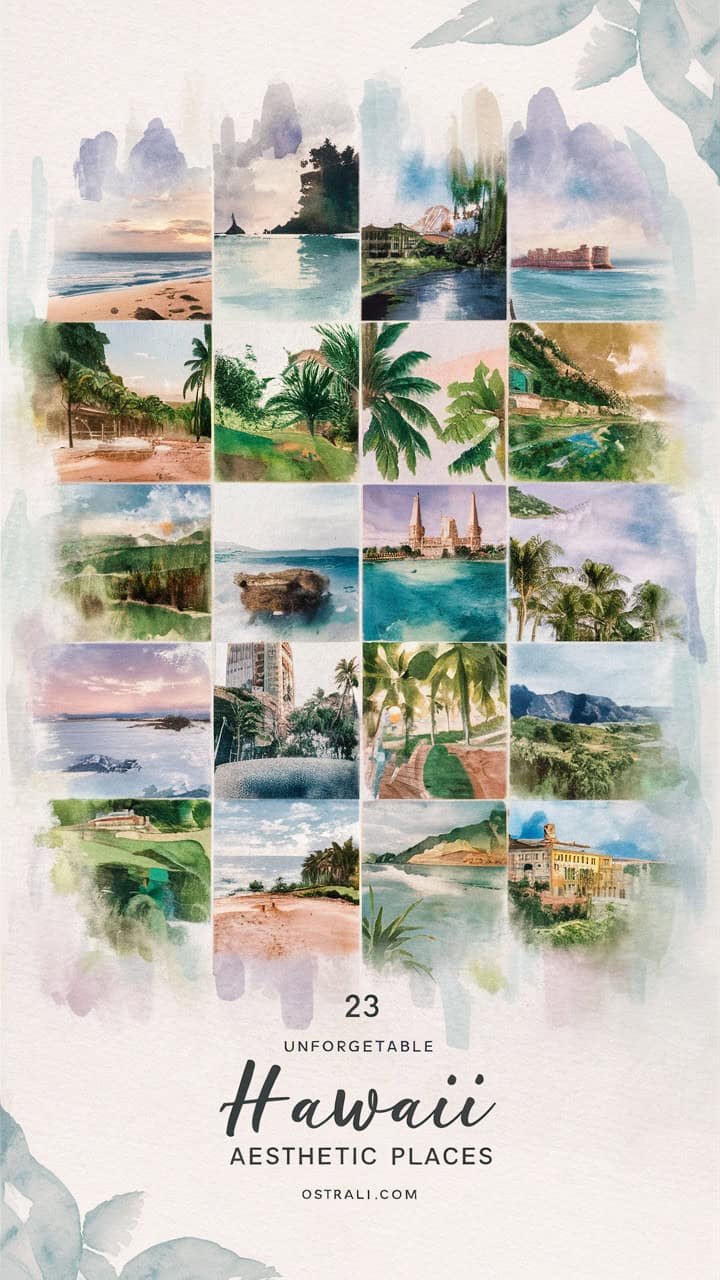 A collage of tropical landscapes featuring beaches, palm trees, and scenic views, showcasing vibrant colors and serene natural beauty. Ideal for travel inspiration and coastal relaxation themes.