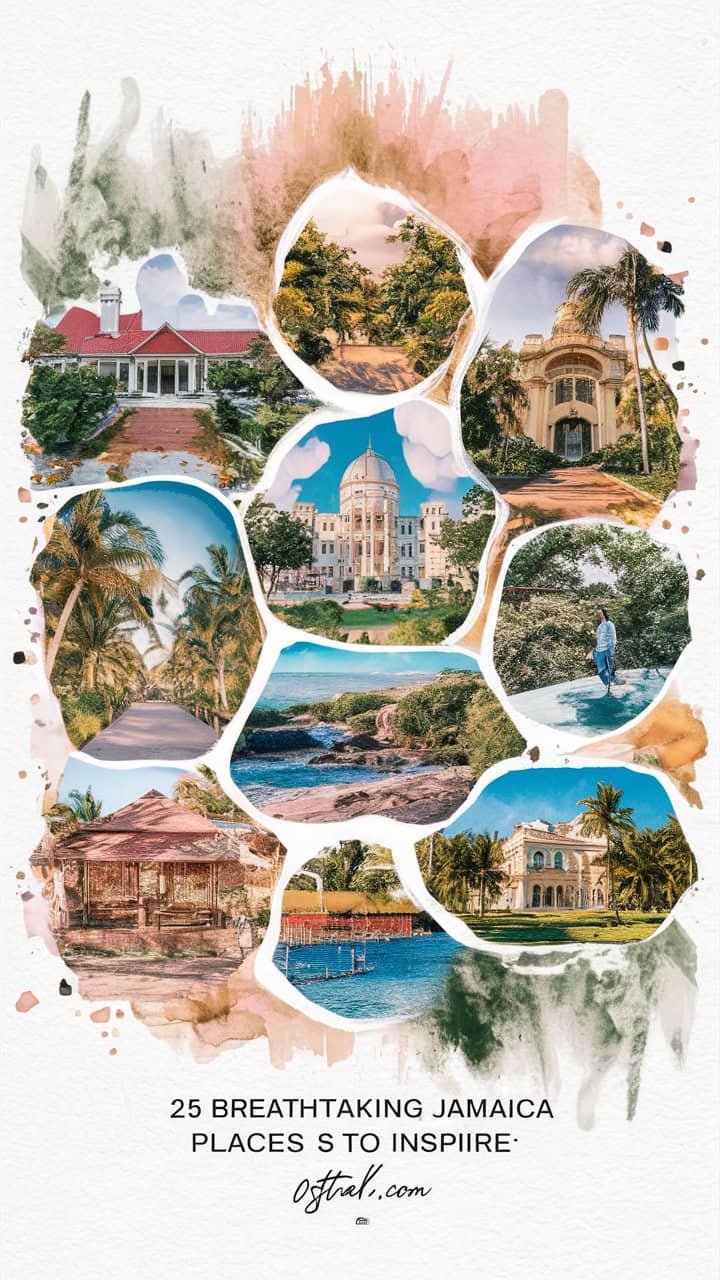 A collage of tropical landscapes and historical architecture, featuring various scenic views of lush gardens, elegant homes, and serene water bodies, showcasing the beauty of nature and heritage.