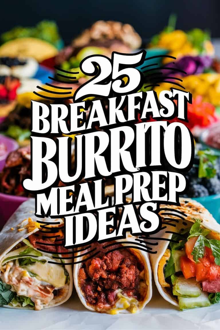 Colorful display of breakfast burritos with various fillings, showcasing 25 meal prep ideas for nutritious and convenient morning meals.