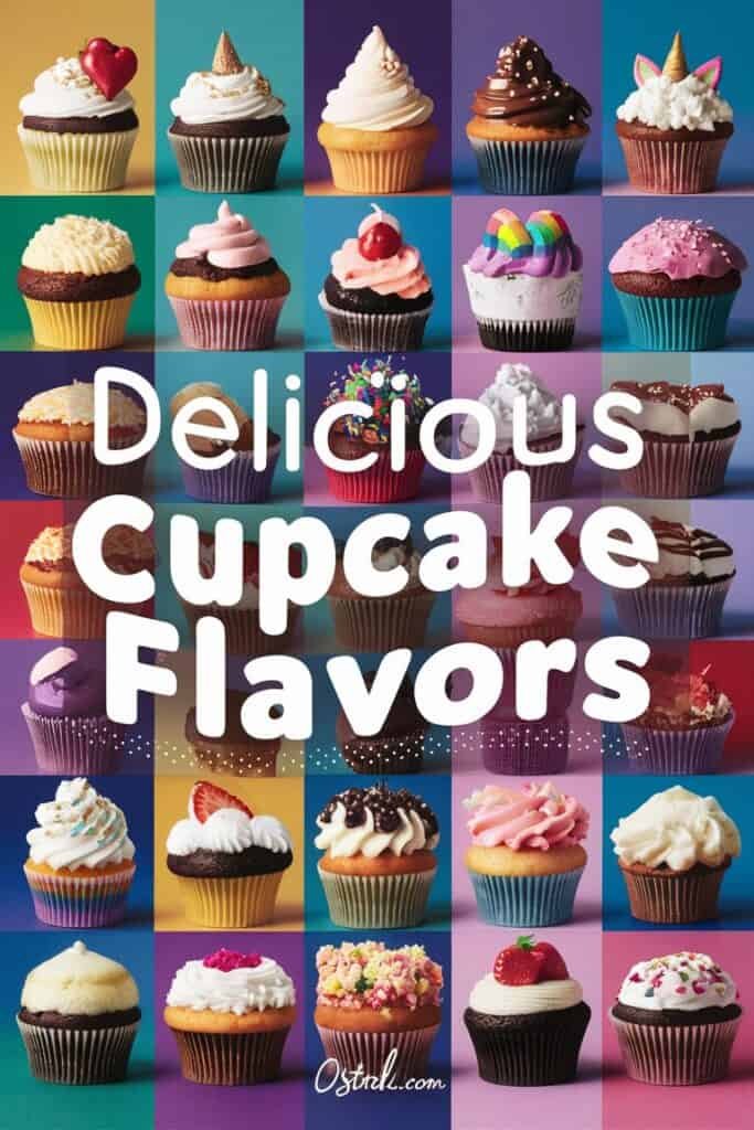 A colorful assortment of delicious cupcakes featuring various flavors and toppings, showcasing decorated treats with vibrant icing, sprinkles, and unique designs. The image highlights a variety of cupcake styles, perfect for dessert inspiration.