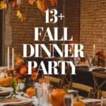 Elegant fall dinner party setup featuring autumn-themed decorations, pumpkins, and candles, perfect for seasonal gatherings and festive celebrations.