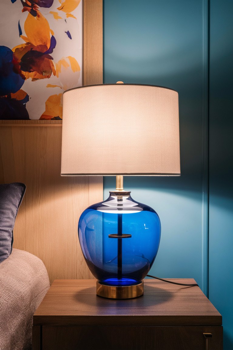 Blue Glass Table Lamp