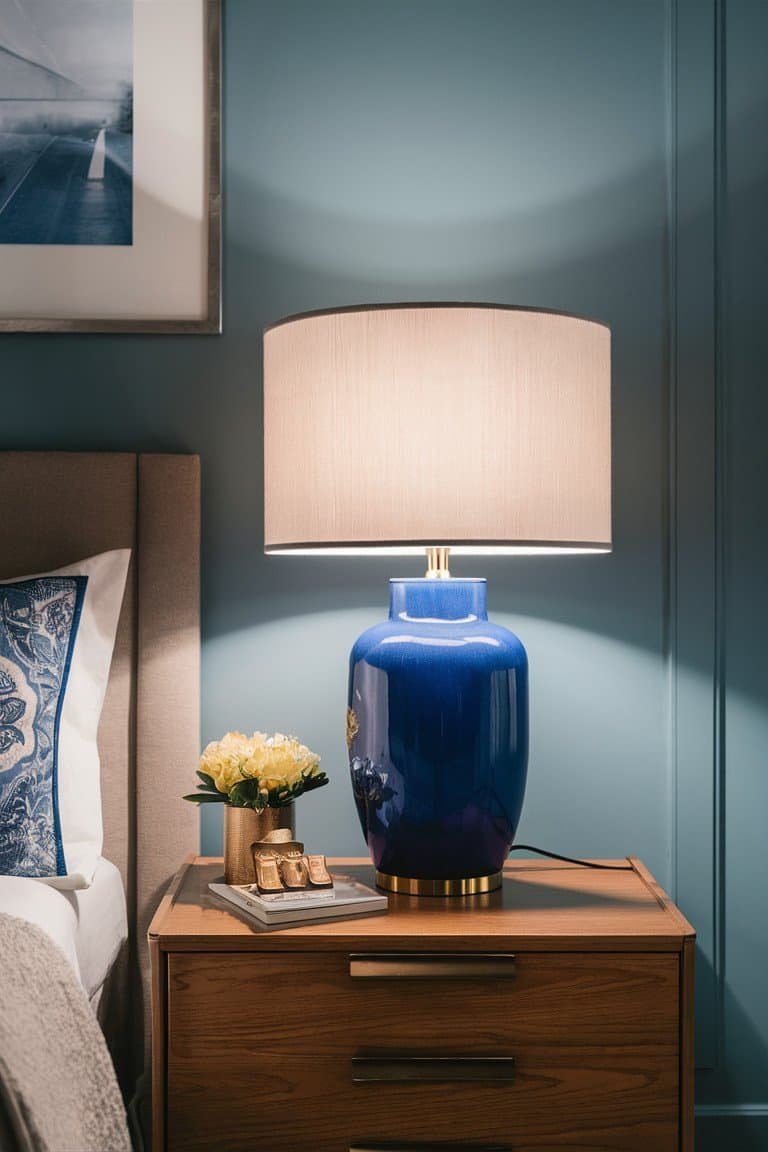 Blue Ceramic Lamp