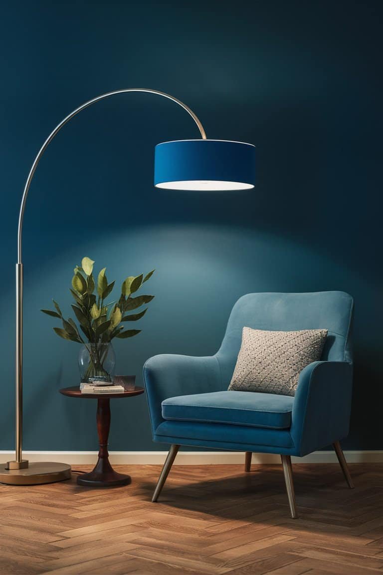 Blue Arc Floor Lamp