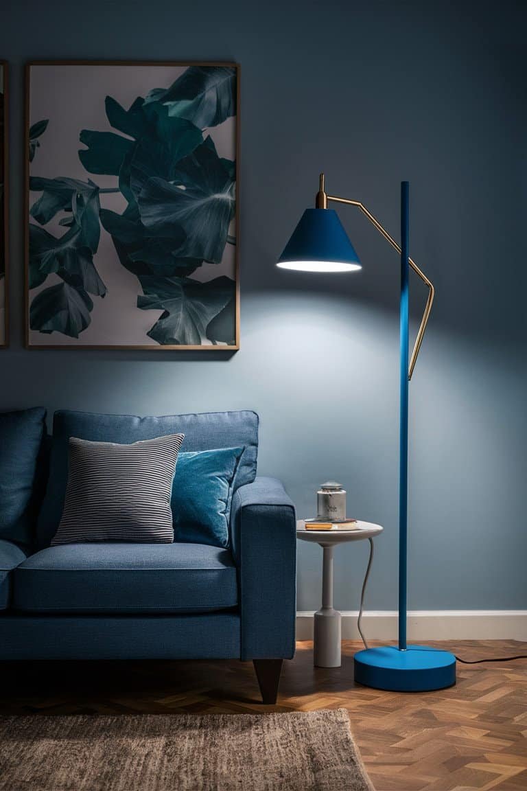 Blue LED Floor Lamp