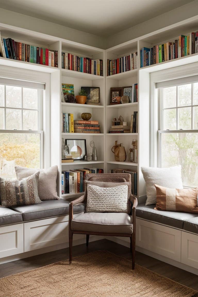 Corner Bookshelves for Clever Use of Space