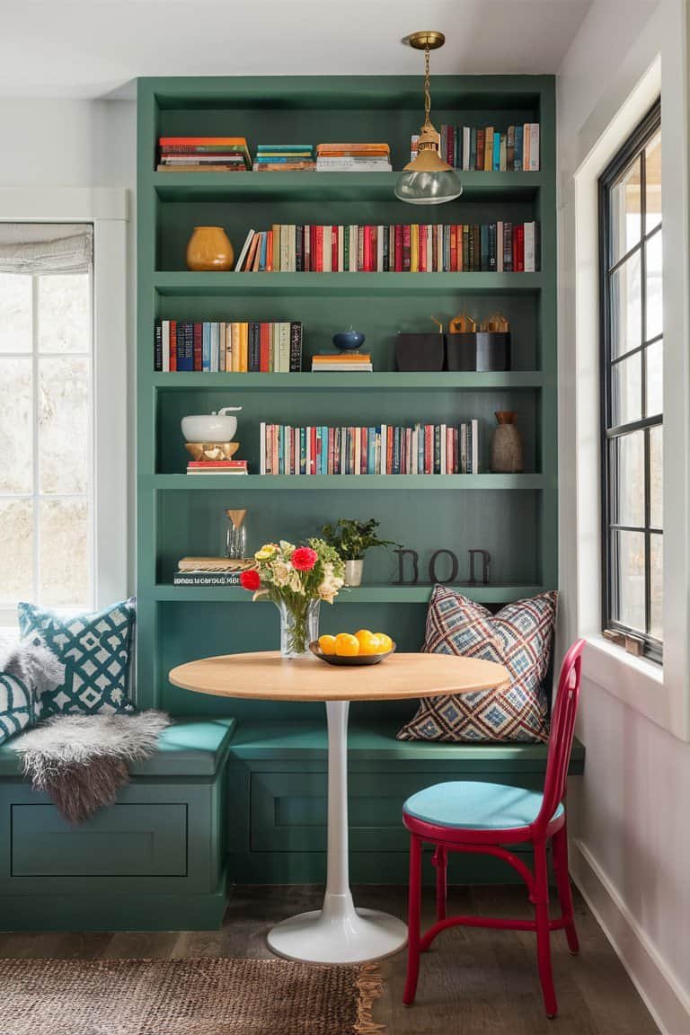 Colorful Bookshelves for a Fun Pop