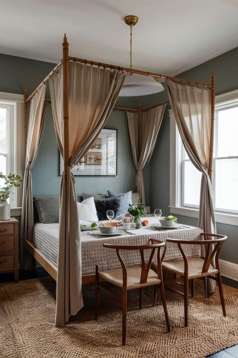 Cozy Nook with Canopy Drapes