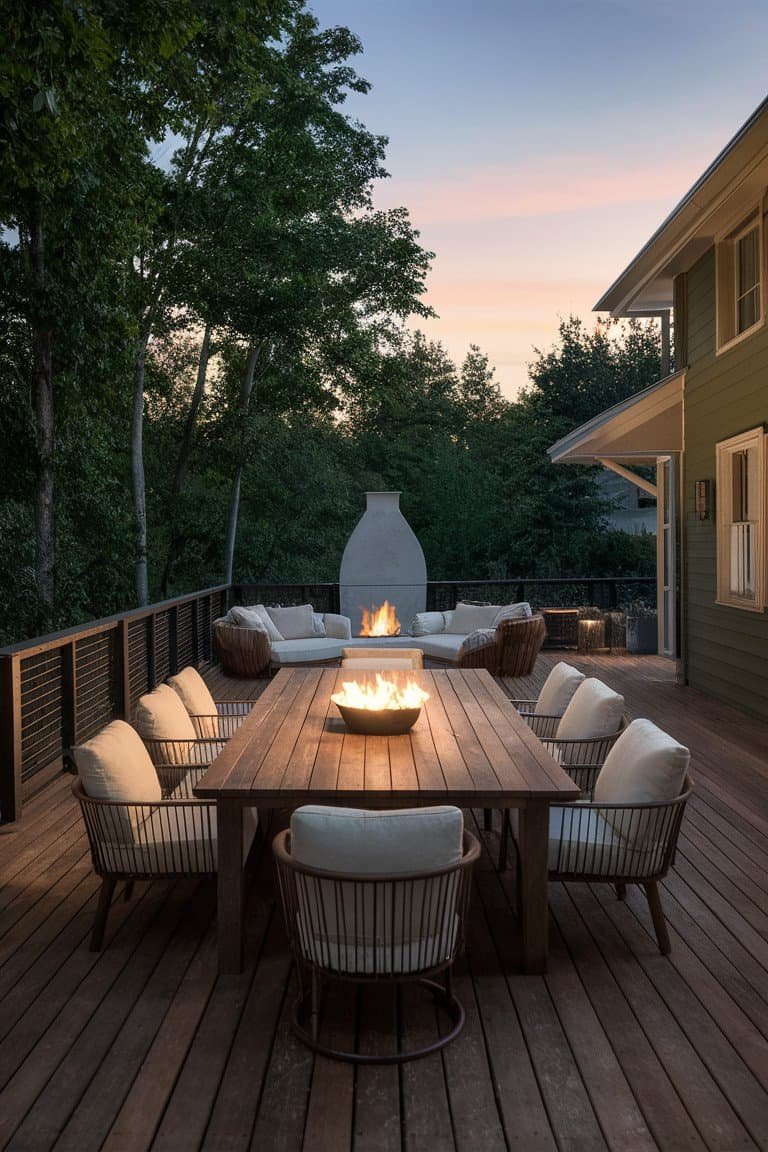 Cozy Fire Pit Dining Area