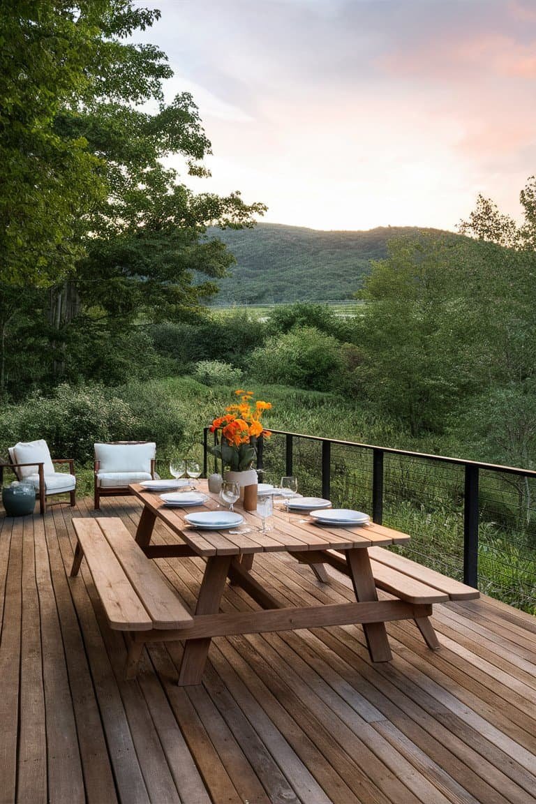 Picnic-Style Dining on the Deck