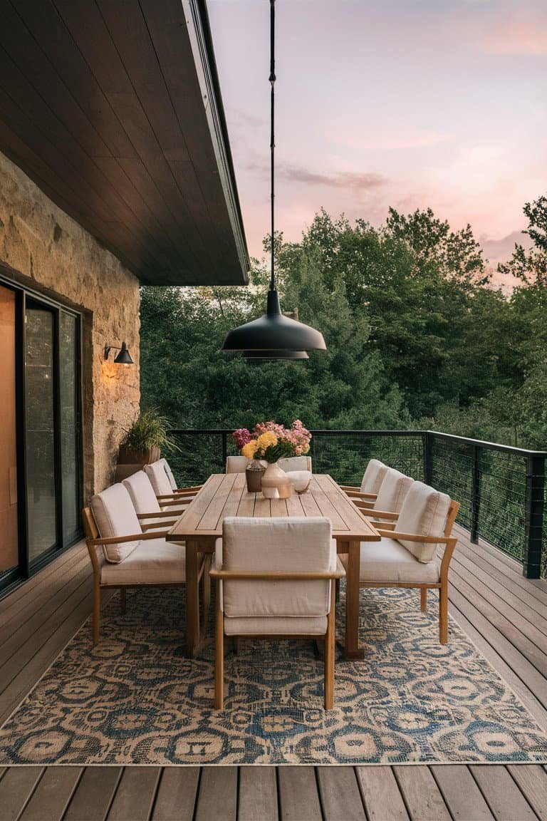 Luxury Dining with Outdoor Rugs