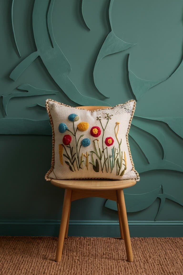 Whimsical Wildflower Cushion