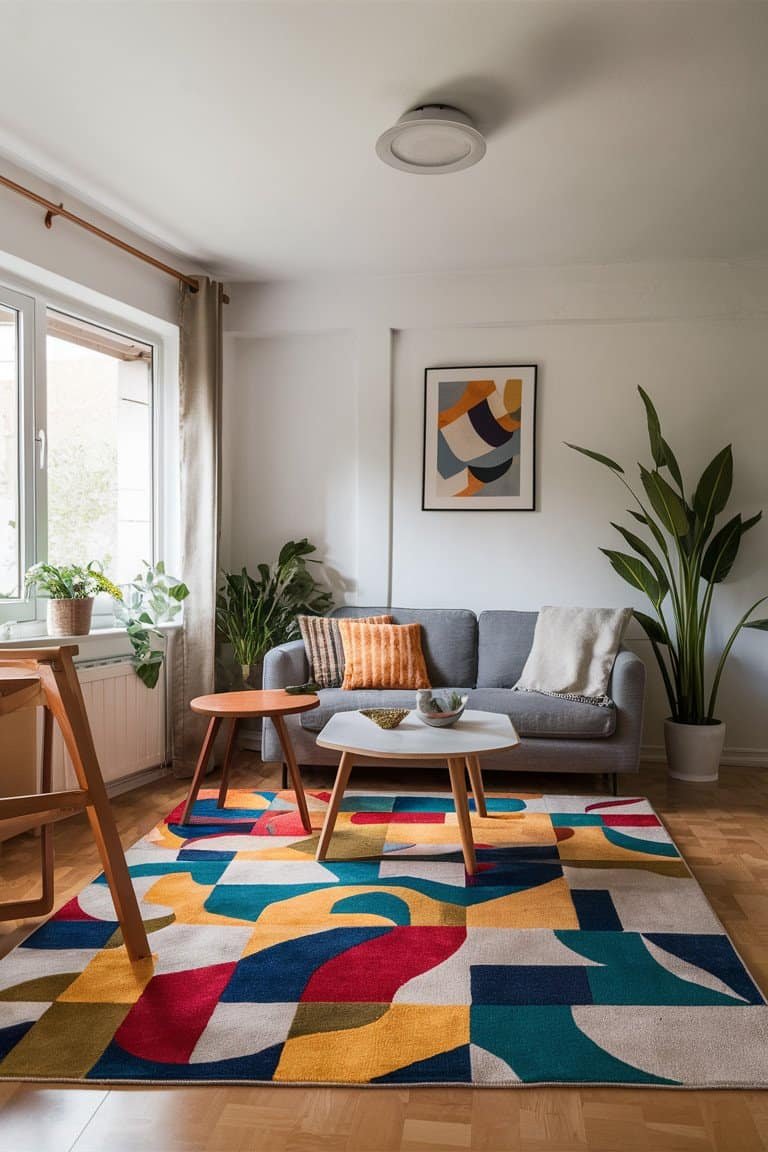 Colorful Geometric Shapes Rug