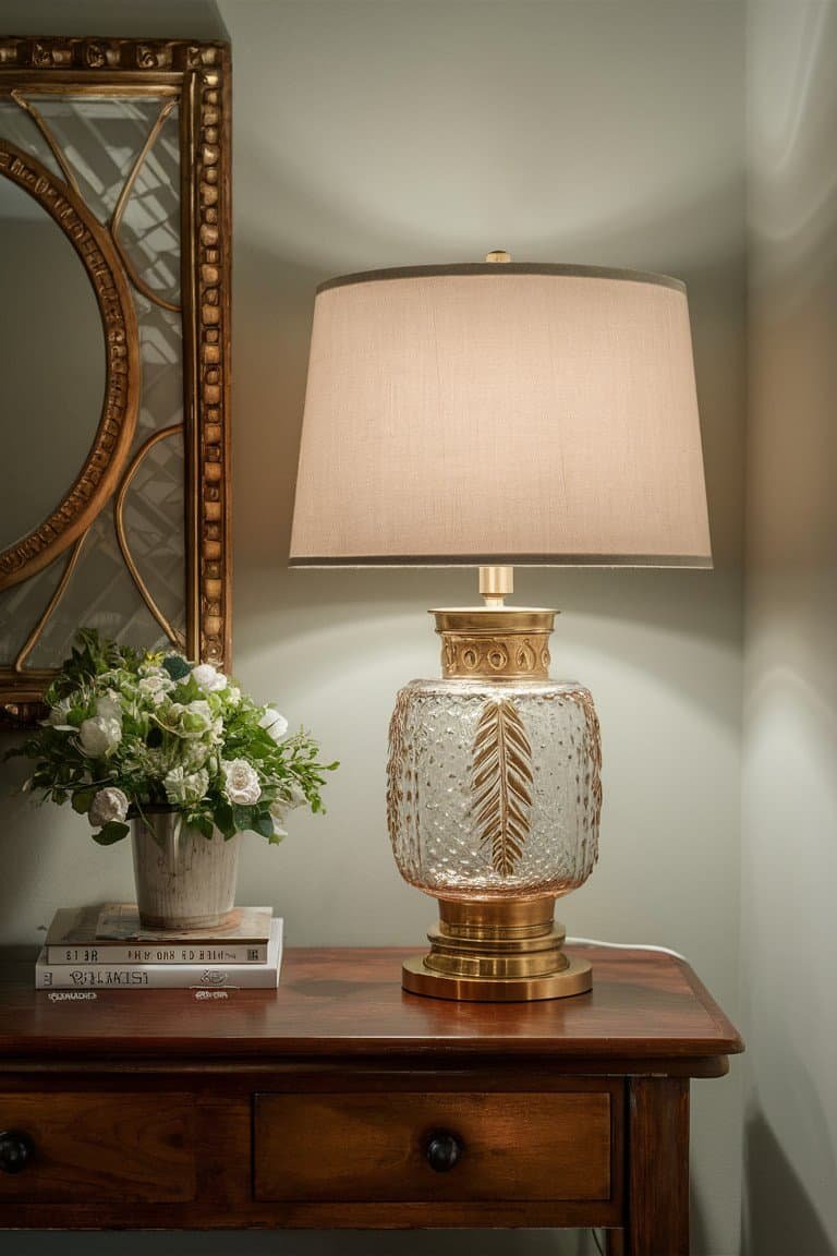 Vintage-Inspired Glass Lamps with Decorative Accents Vintage-Inspired Glass Lamps with Decorative Accents
