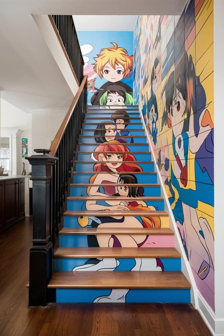 Anime Staircase Murals Anime Staircase Murals