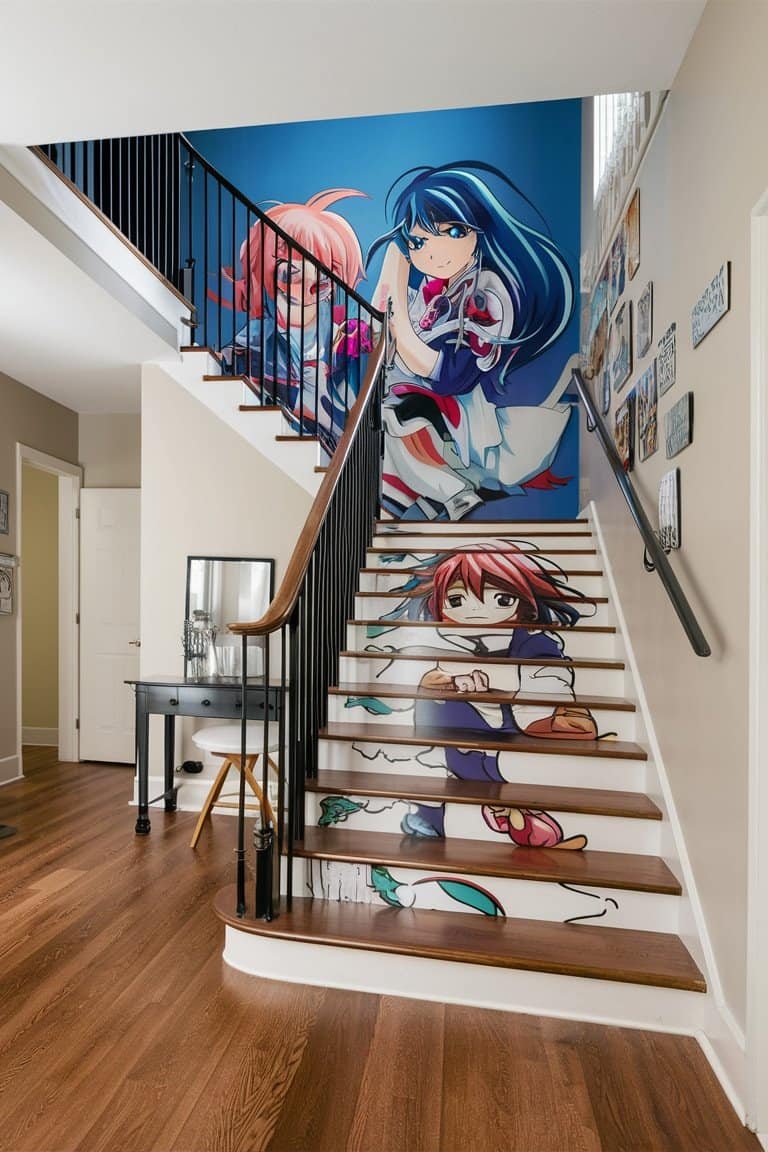 Anime-Inspired Stair Railing Wraps Anime-Inspired Stair Railing Wraps