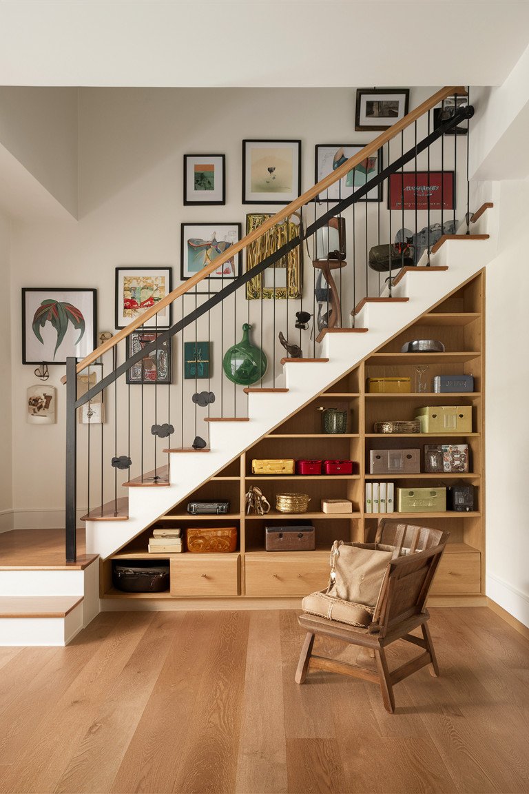 Staircase Railing Storage