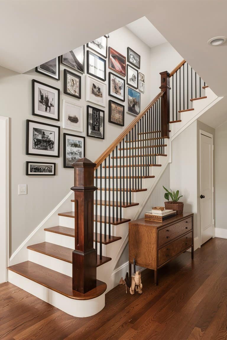 Gallery Wall Along the Stairs