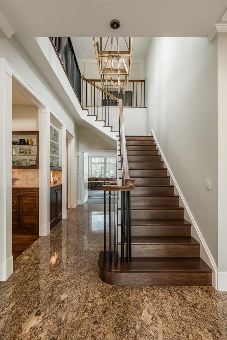 Granite Flooring in the Stairwell