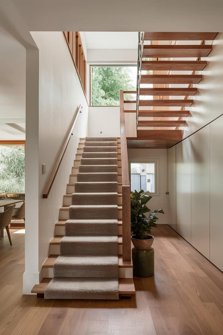 Carpeted Wooden Stairs Carpeted Wooden Stairs