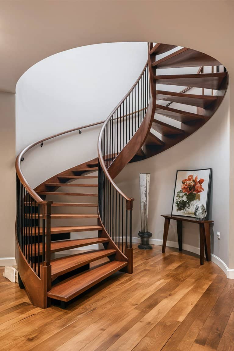 Curved Wood Stairs