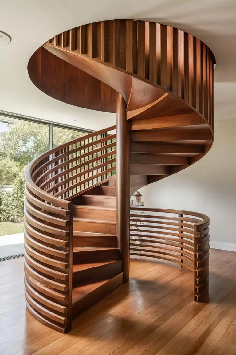 Modern Walnut Spiral Staircase Modern Walnut Spiral Staircase