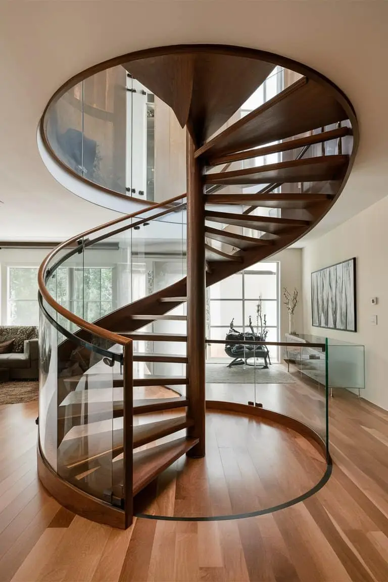 Spiral Staircase with Glass Panels Spiral Staircase with Glass Panels
