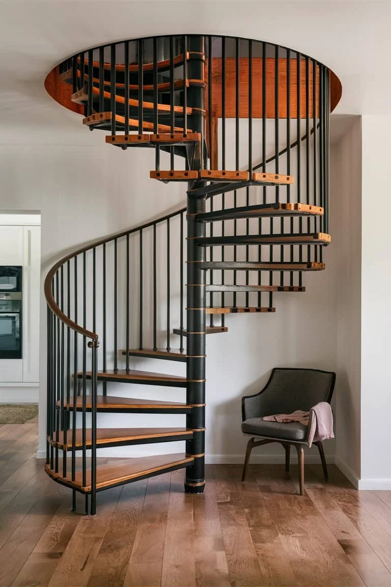 Industrial-Style Spiral Staircase Industrial-Style Spiral Staircase
